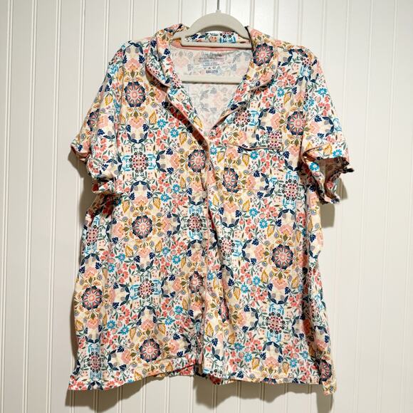 Vera Bradley Floral Cotton Pajama Set Plus Size 2X - Picture 1 of 8